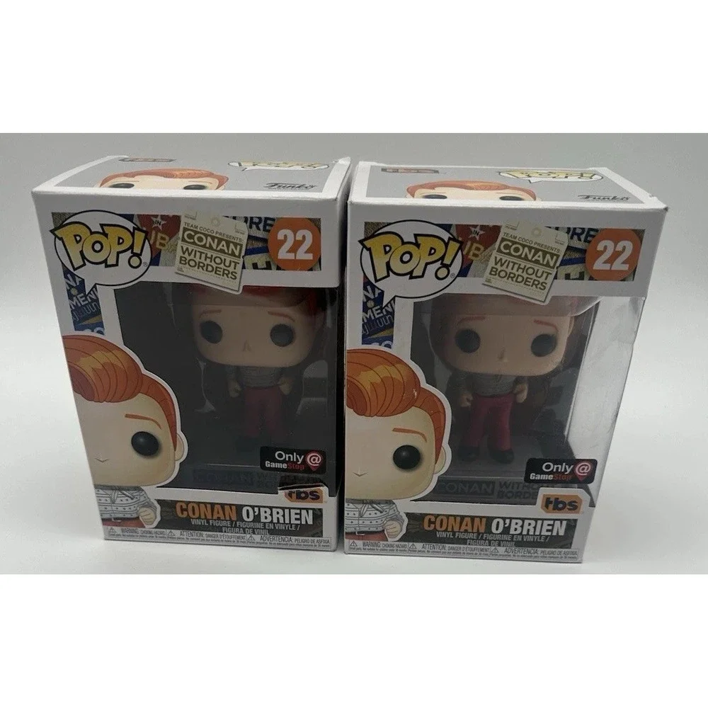 FUNKO POP CONAN O'BRIEN #22 CONAN WITHOUT BORDERS GAMESTOP LOT OF 2